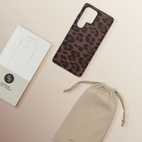 Selencia Sabi Backcover Panterprint met MagSafe Samsung Galaxy S25 Ultra - Mocha Brown
