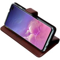 Valenta Leather Bookcase Samsung Galaxy S10 Plus - Bruin