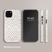 Selencia Vivid Backcover met MagSafe Apple iPhone 15 - Beige Zigzag