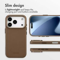 Accezz Leather Back Cover with MagSafe Apple iPhone 17 Pro - Coffee Brown