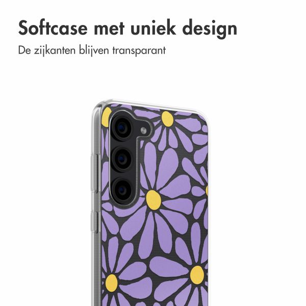 imoshion  Design hoesje Samsung Galaxy S23 FE - Tropical Violet Flowers Connect