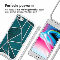 imoshion Design hoesje met koord Apple iPhone SE (2022 / 2020) / 8 / 7 - Petrol Green Graphic