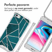 imoshion Design hoesje met koord iPhone SE (2022 / 2020) / 8 / 7 - Petrol Green Graphic