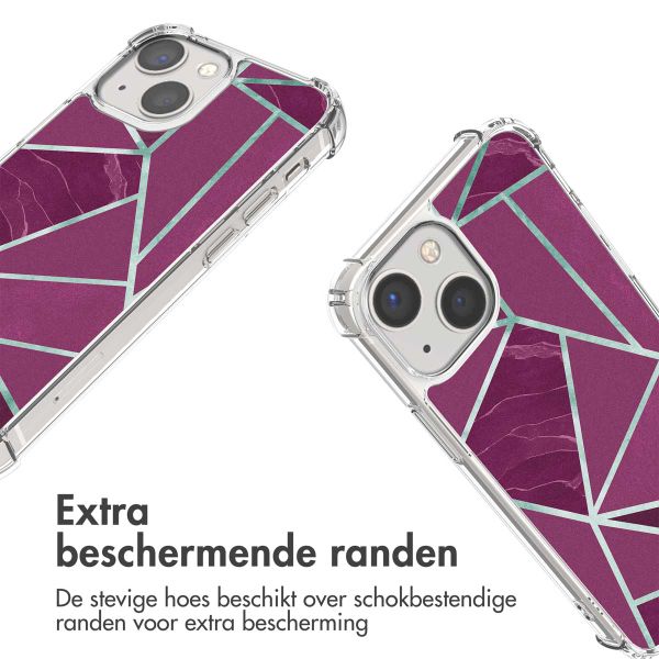 imoshion Design hoesje met koord iPhone 13 Mini - Bordeaux Graphic