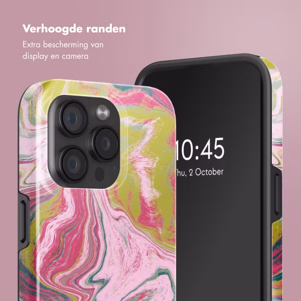 Selencia Vivid Backcover met MagSafe Apple iPhone 15 Pro - Marble Pink