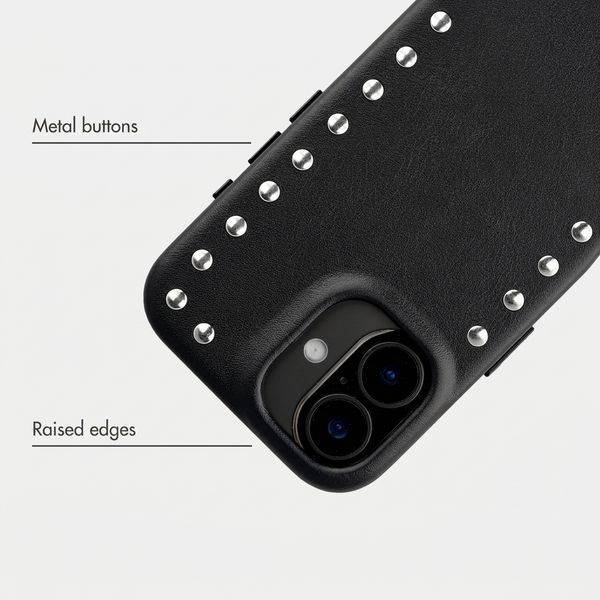 Selencia Studs Back Cover with MagSafe Apple iPhone 16 - Velvet Black
