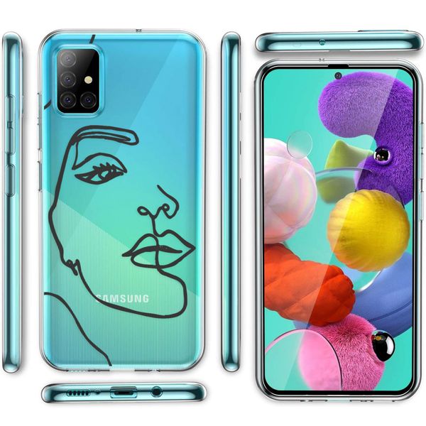 imoshion Design hoesje Samsung Galaxy A31 - Abstract Gezicht - Zwart