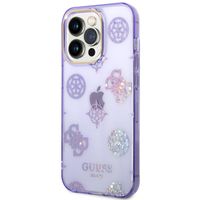 Guess Peony Glitter Backcover iPhone 14 Pro - Lila