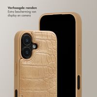Selencia Nova Croco Telefoonhoes met Koord en Pashouder Apple iPhone 17 - Toasted Almond