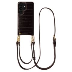 Selencia Nova Real Leather Back Cover with Card Holder Samsung Galaxy S26 Ultra - Dark Chocolate