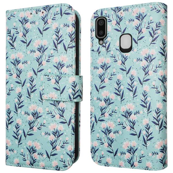 imoshion Design Bookcase Samsung Galaxy A20e - Blue Flowers