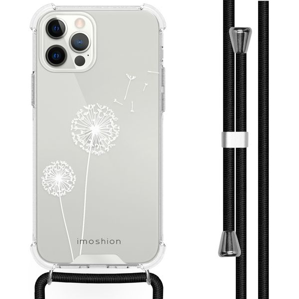 imoshion Design hoesje met koord iPhone 12 (Pro) - Paardenbloem - Wit