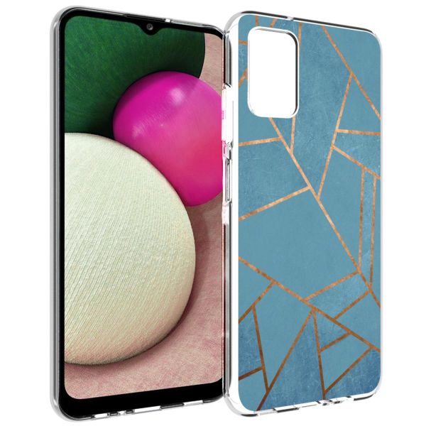 imoshion Design hoesje Samsung Galaxy A03s - Grafisch Koper / Blauw