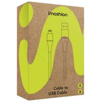 imoshion Lightning naar USB kabel - Non-MFi - Gevlochten textiel - 0,25 meter - Wit