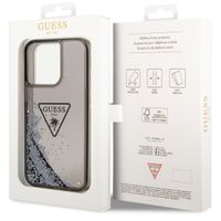 Guess Liquid Glitter Backcover iPhone 14 Pro Max - Zwart