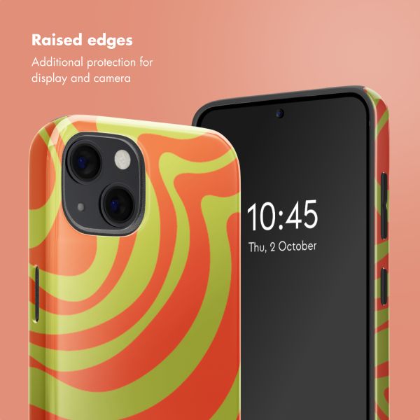 Selencia Vivid Back Cover with MagSafe Apple iPhone 13 - Wavy Swirl Orange Fern