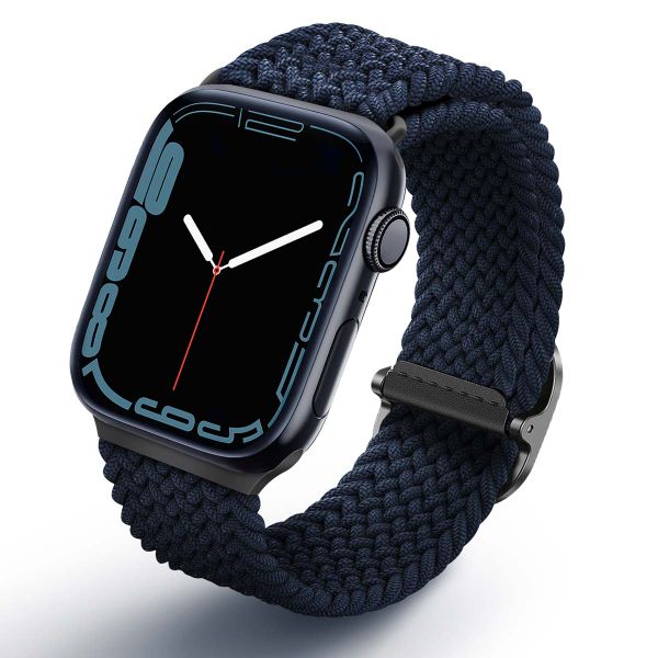 Uniq Aspen Braided bandje Apple Watch Series 1 t/m 10 / SE / Ultra (2) (44/45/46/49 mm) - Oxford Blue