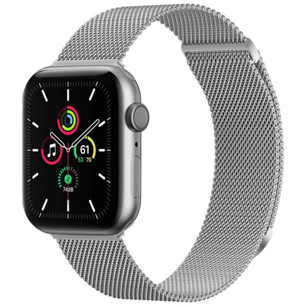 imoshion Milanees magnetisch bandje Apple Watch Series 1 - 9 / SE (38/40/41 mm) | Series 10 / 11 (42 mm) - Maat M - Zilver