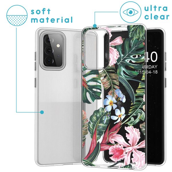 imoshion Design hoesje Samsung Galaxy A72 - Jungle - Groen / Roze