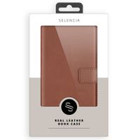 Selencia Echt Leren Bookcase Samsung Galaxy A42 - Lichtbruin