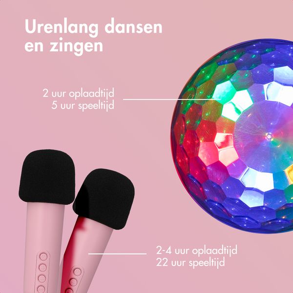 imoshion Sing & Shine Karaoke set - Speaker en 2 Microfoons - Candy Pink