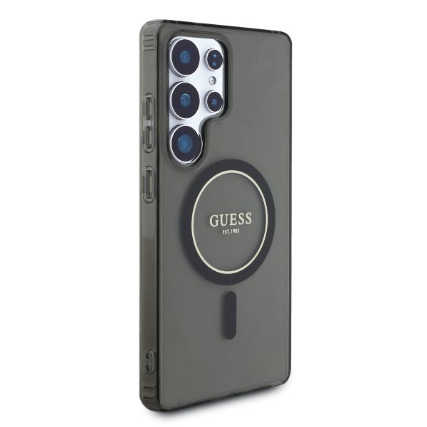 Guess MagSafe IML Glitter Gradient Case Samsung Galaxy S25 Ultra - Zwart