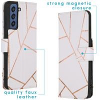 imoshion Design Softcase Bookcase Samsung Galaxy S21 FE - White Graphic
