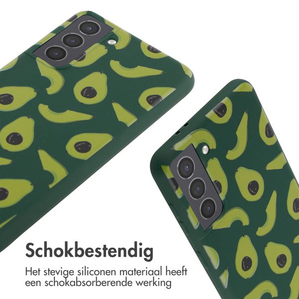 imoshion Siliconen design hoesje met koord Samsung Galaxy S21 - Avocado Green