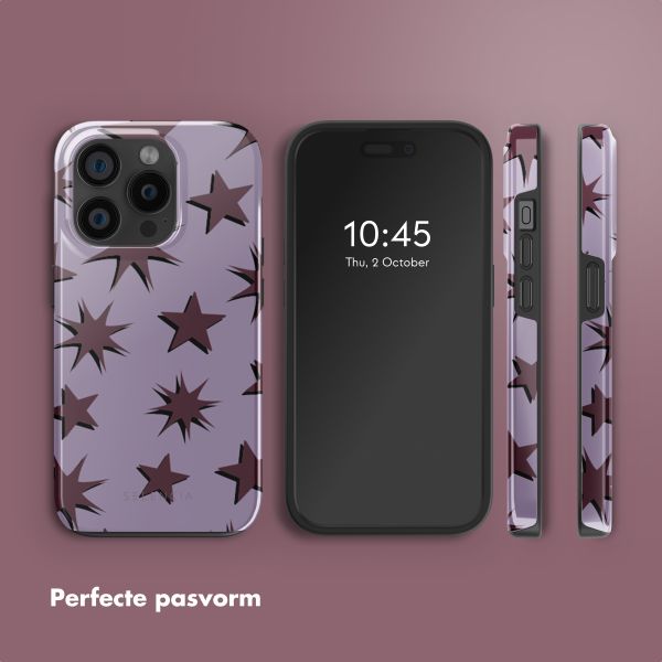 Selencia Vivid Tough Backcover met MagSafe iPhone 15 Pro - Stars Plum Lilac