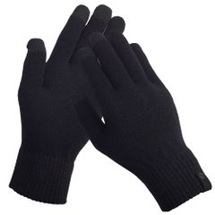 Selencia Knitted Touchscreen Handschoenen - One Size - Zwart