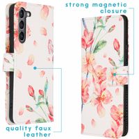 imoshion Design Softcase Bookcase Samsung Galaxy S23 Plus - Blossom Watercolor