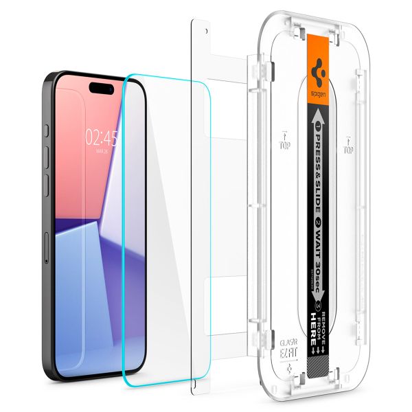 Spigen GLAStR EZ Fit Screenprotector + Applicator 2-pack Apple iPhone 15 Pro Max