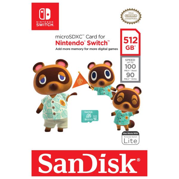 SanDisk microSD Nintendo Switch - 512GB - Tanooki Leaf