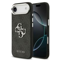Guess 4G Metal Logo Backcover Apple iPhone Air - Silver Edge - Black