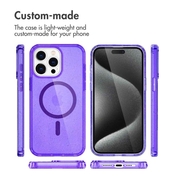 imoshion Sparkle Backcover met MagSafe Apple iPhone 15 Pro - Glitter Paars