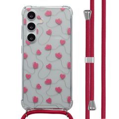 imoshion Design hoesje met koord Samsung Galaxy S24 - Dusty Rose Connected Hearts
