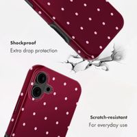 Selencia Vivid Back Cover Apple iPhone 16 - Happy Dots Burgundy