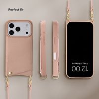 Selencia Nova Phone Case with Cord and Card Holder Apple iPhone 18 Pro / 17 Pro - Dusty Rose