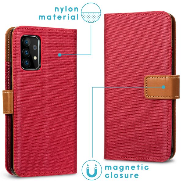 imoshion Luxe Canvas Bookcase Samsung Galaxy A72 - Rood