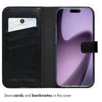 Selencia Genuine Leather Book Case Apple iPhone 17 - Black