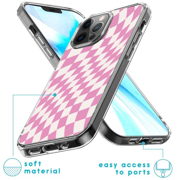 imoshion Design hoesje iPhone 12 (Pro) - Retro Pink Check