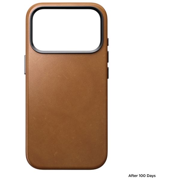 Nomad Traditional Leather Backcover met MagSafe Apple iPhone 18 Pro / 17 Pro - English Tan