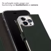 Selencia Echt Leren Bookcase Apple iPhone 14 Pro - Groen