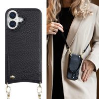 Selencia Nova Phone Case with Cord and Card Holder Apple iPhone 16 - Black