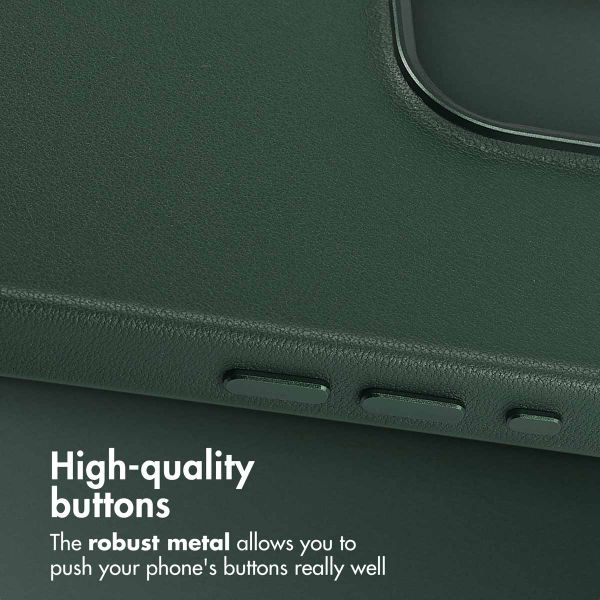 Accezz Leather Back Cover with MagSafe Apple iPhone 15 Pro Max - Cedar Green