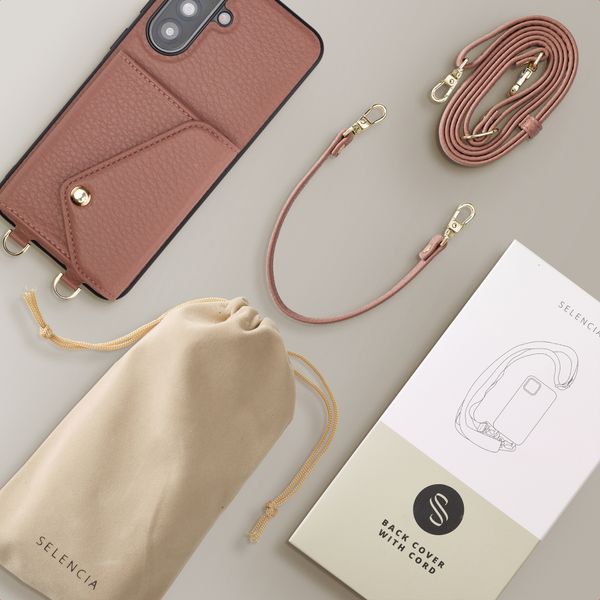 Selencia Sera Phone Case with Cord and Envelope Card Holder Samsung Galaxy A37 (5G) - Old Pink