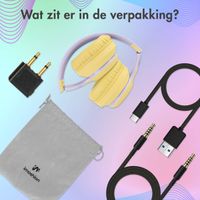 imoshion Draadloze Kinderkoptelefoon LED Light - Decibelbegrenzer - Met AUX kabel - Lavender Lilac / Yellow