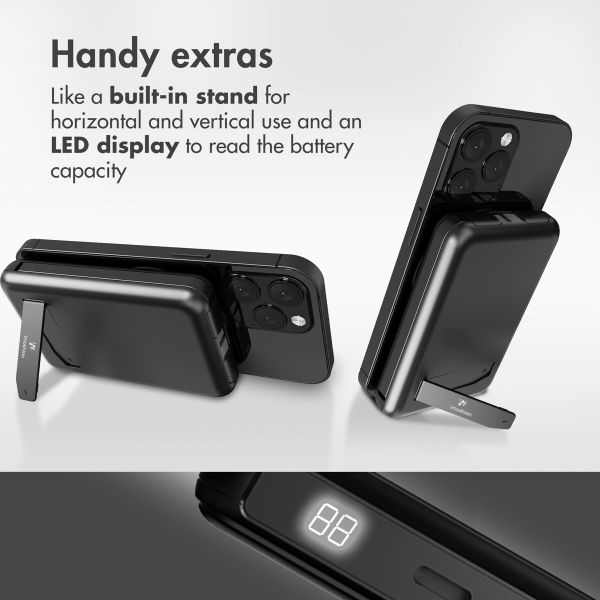 imoshion 4-in-1 MagSafe Powerbank with Stand 10,000 mAh - Power Delivery - iPhone / AirPods / Apple Watch - Black