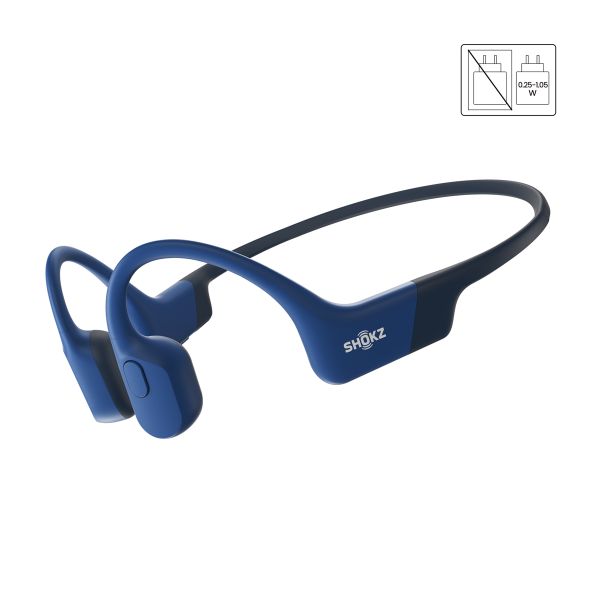 Shokz OpenRun - Standaard maat - Open-Ear draadloze oordopjes - Bone conduction - Blauw