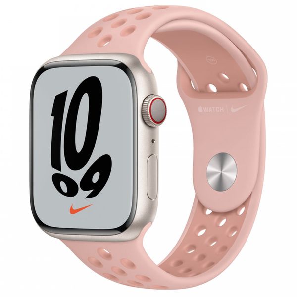 Apple Nike Sport Band Apple Watch Series 1 t/m 10 / SE / Ultra (2) (44/45/46/49 mm) - Pink Oxford/Rose Whisper